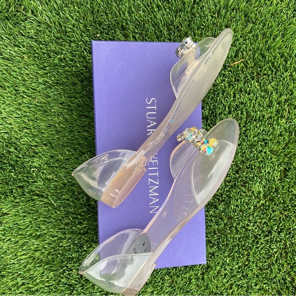 Stuart Weitzman Clear Sandals With Rhinestones size 8 - Picture 3 of 6